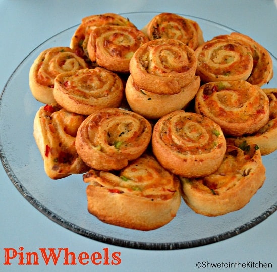 Pinwheels - Cheesy Peppery Pinwheels - Shweta in the Kitchen
