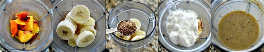 Step by step photos to show how to make the smoothie