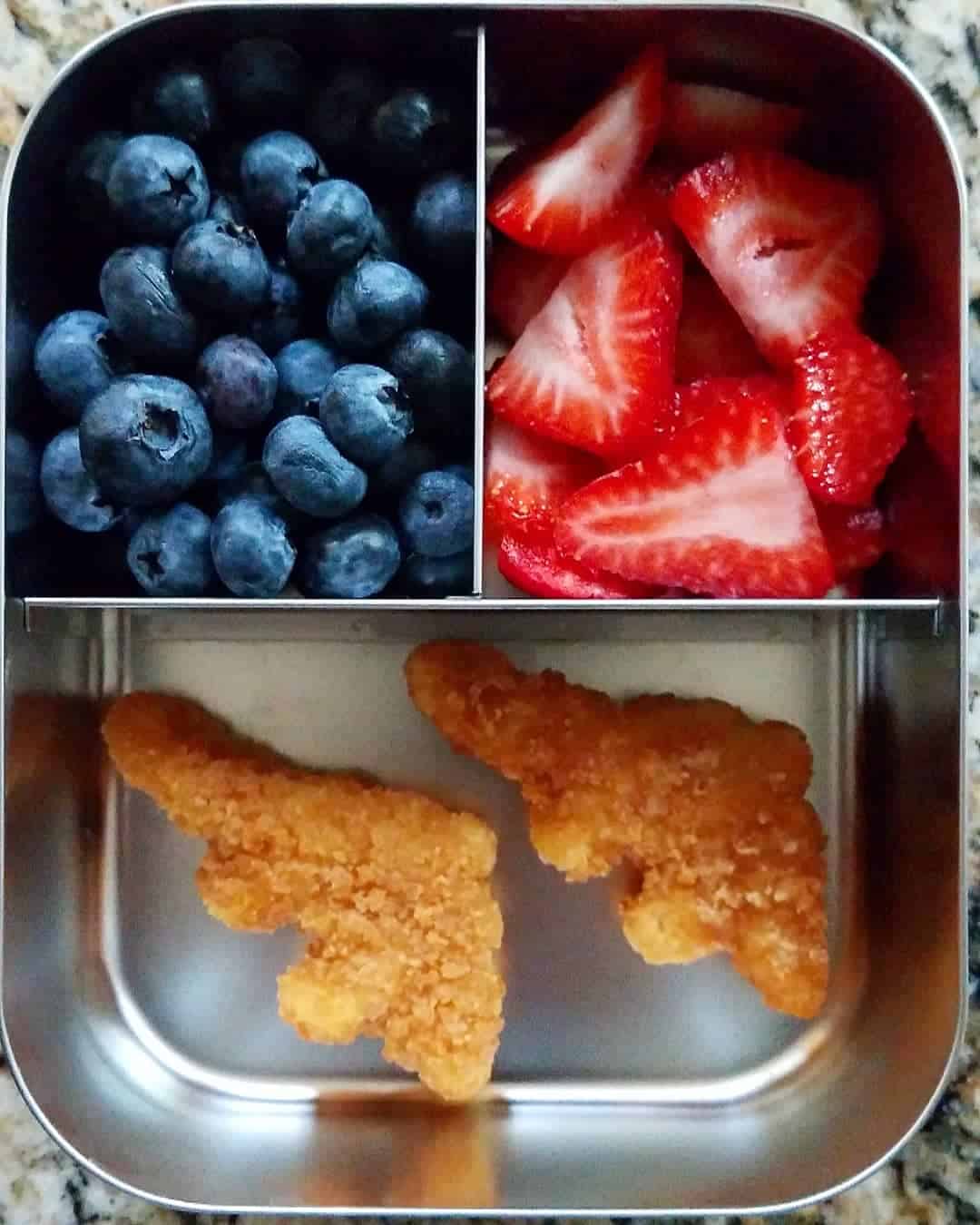 Chicken nuggets and berries