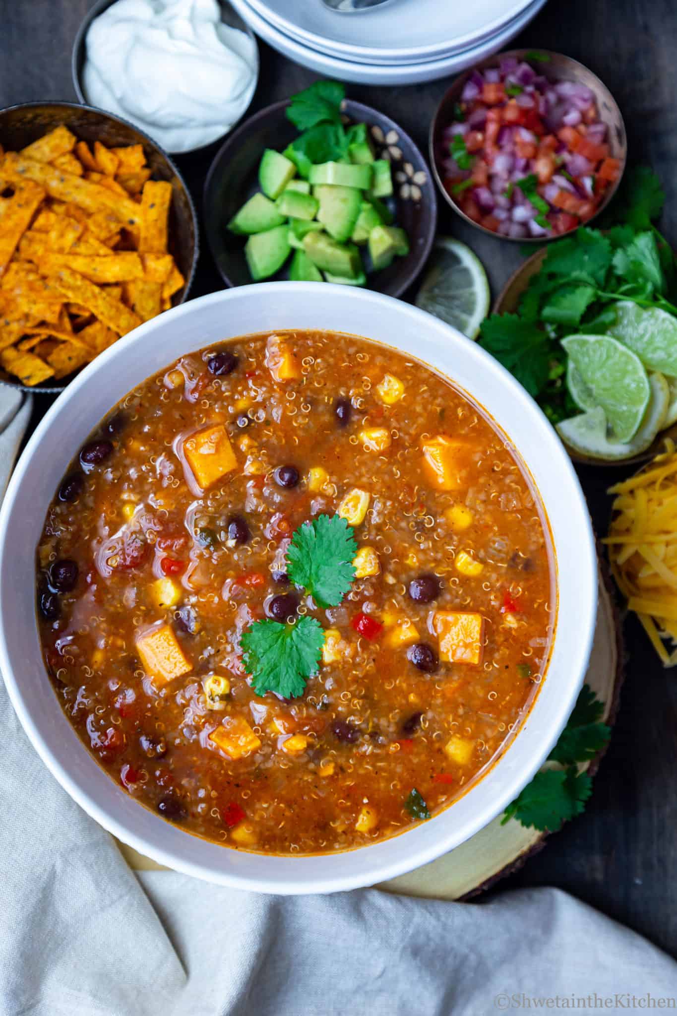 Quinoa Enchilada Soup Shweta in the Kitchen