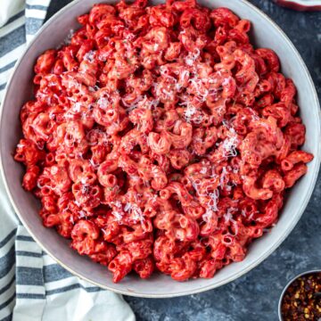 Beet Carrot Mac and Cheese