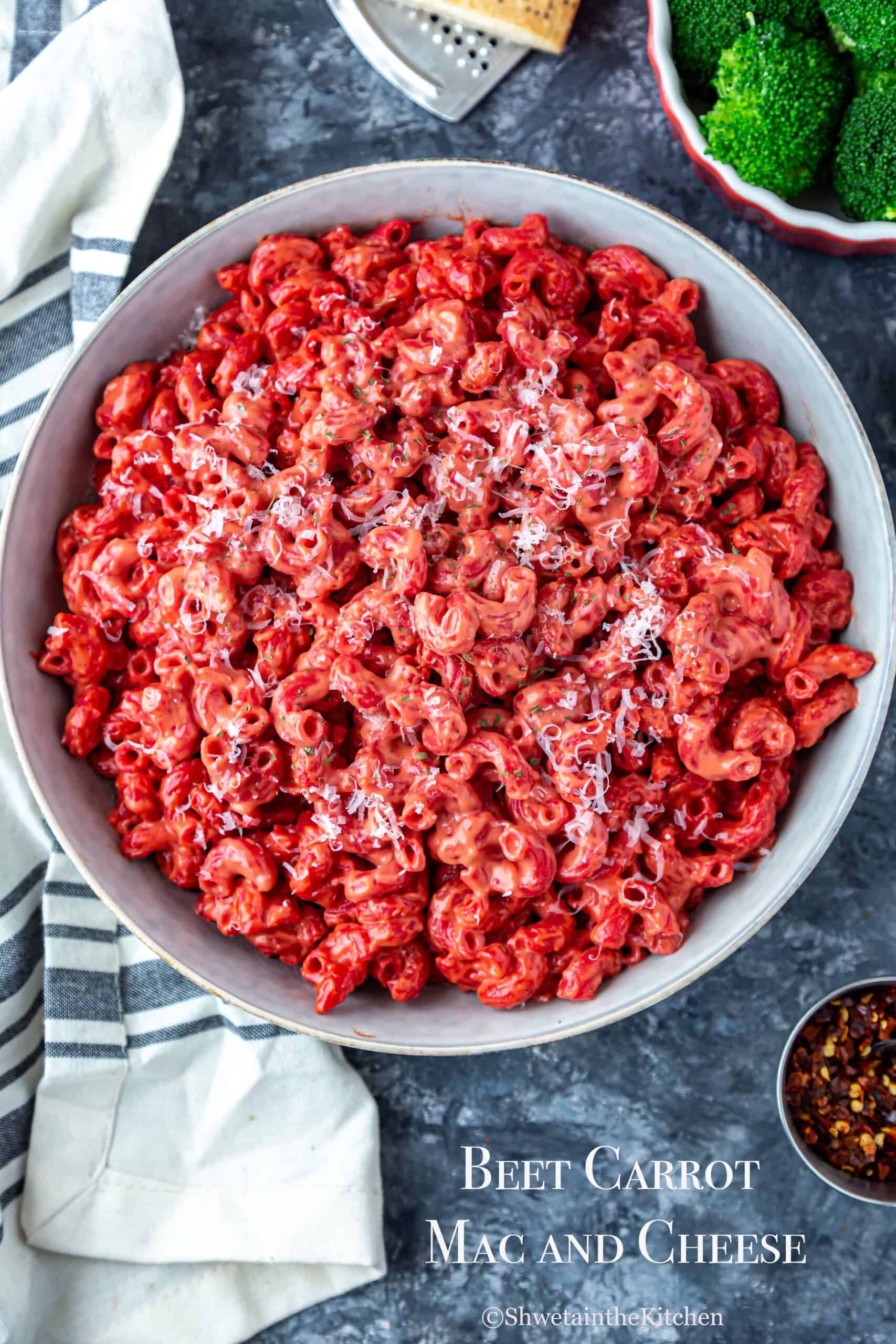 Beet and Carrot Mac and Cheese