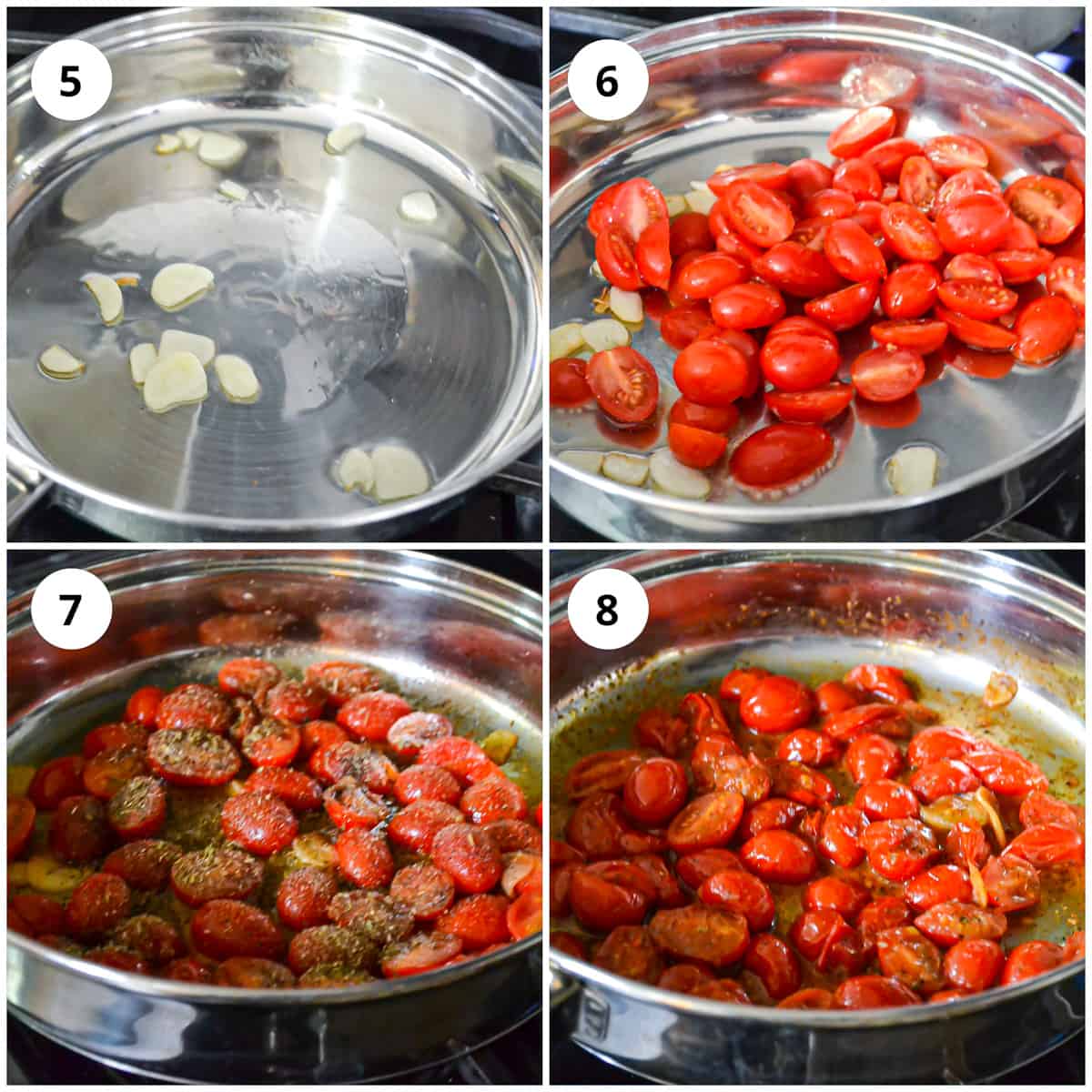 Cooking the tomatoes in a pan