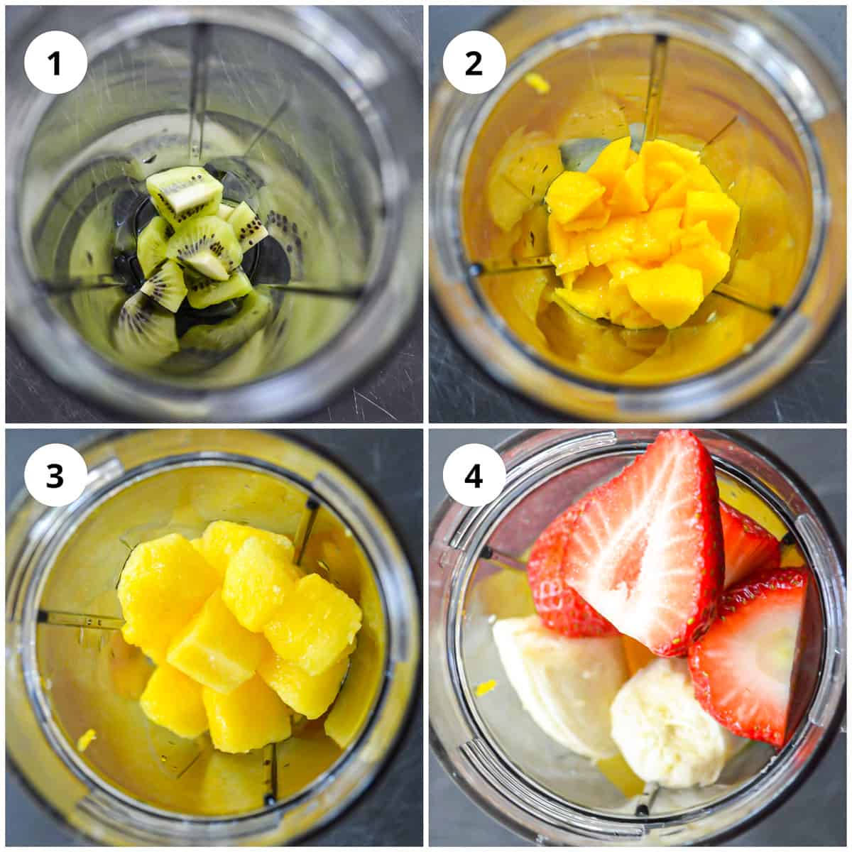 Photos to show how to make the smoothie