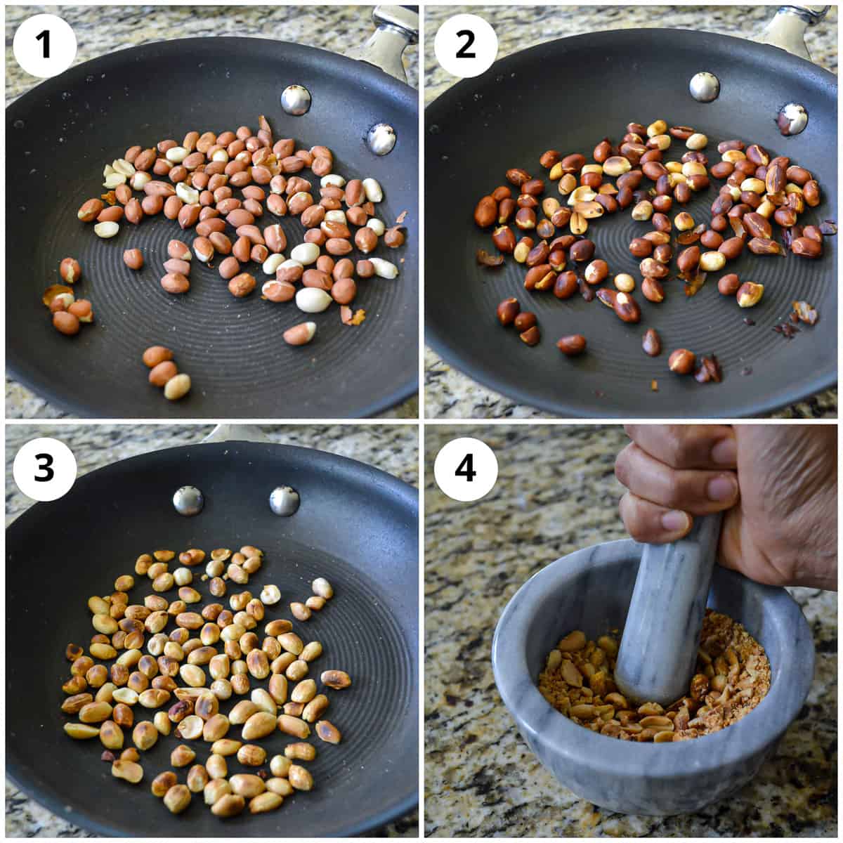 Roasting and grinding the peanuts
