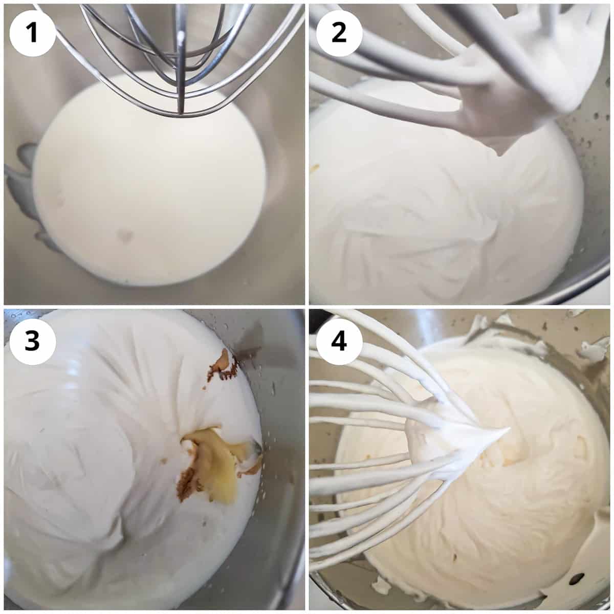 whipping cream, condensed milk and vanilla extract to make vanilla icecream base