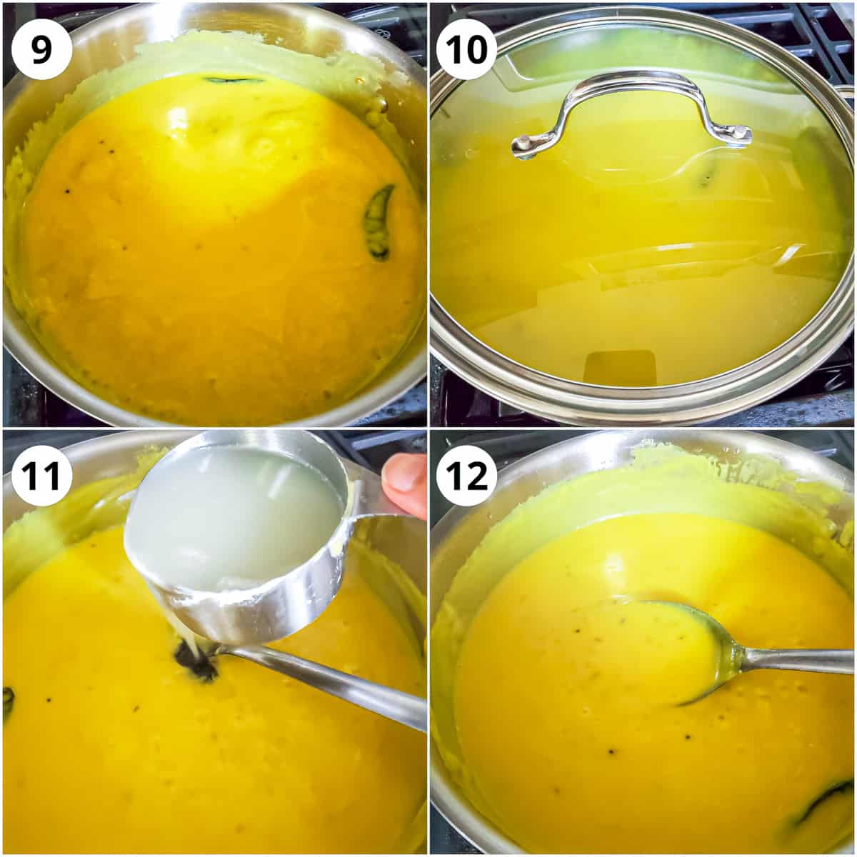 getting punjabi kadhi to a simmer and adjusting consistency by adding water