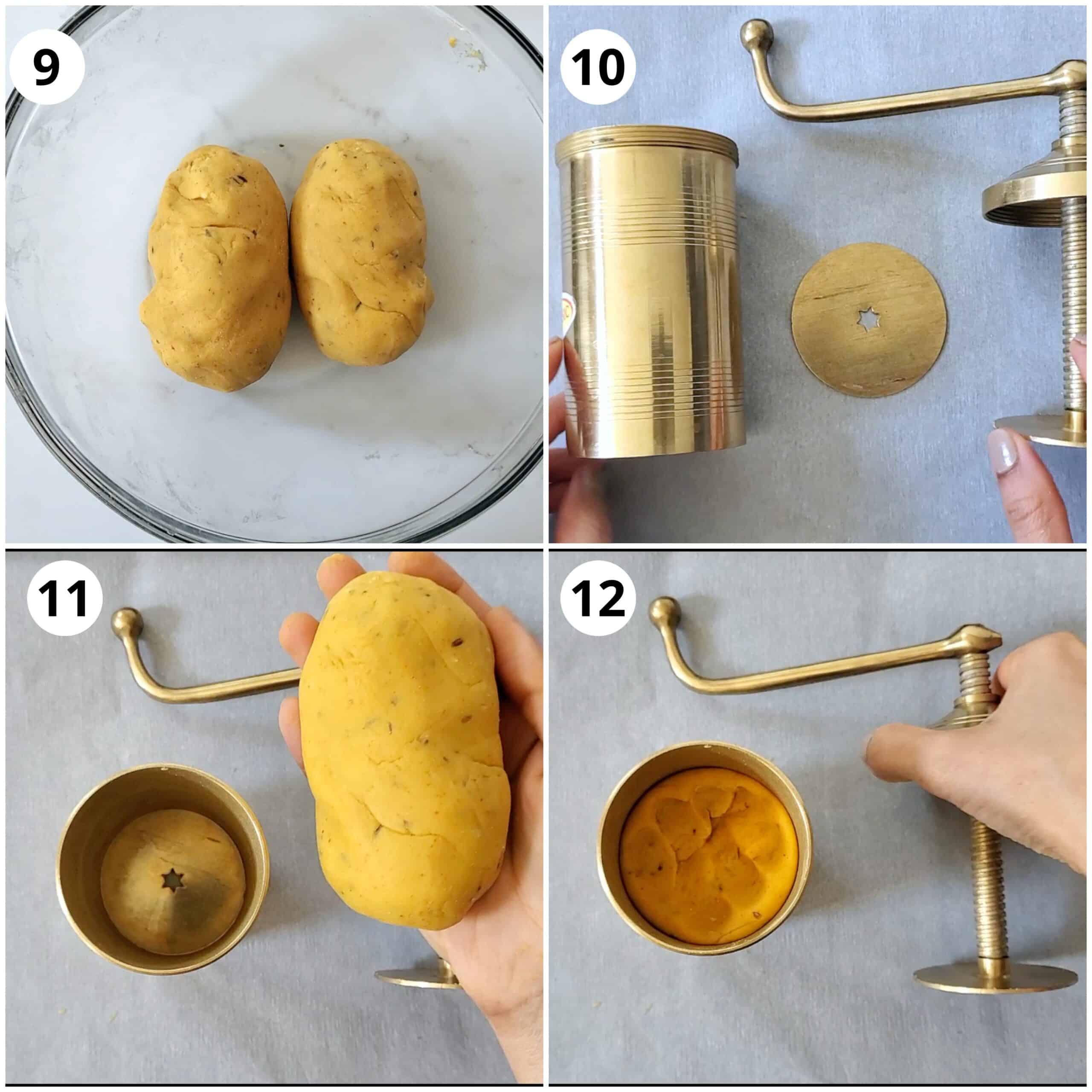 Steps for adding dough to chakli press