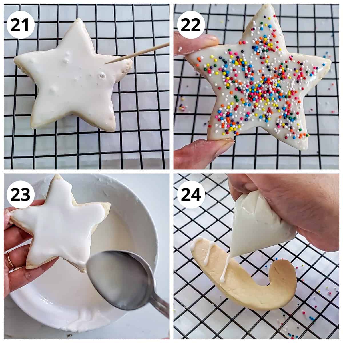 steps to decorate the cookies