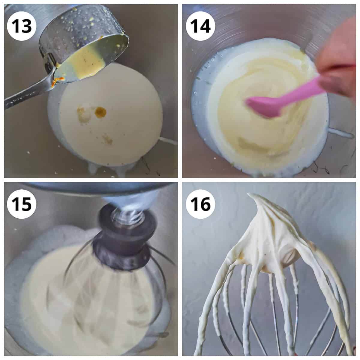 Steps to make frosting for the rasmalai cake