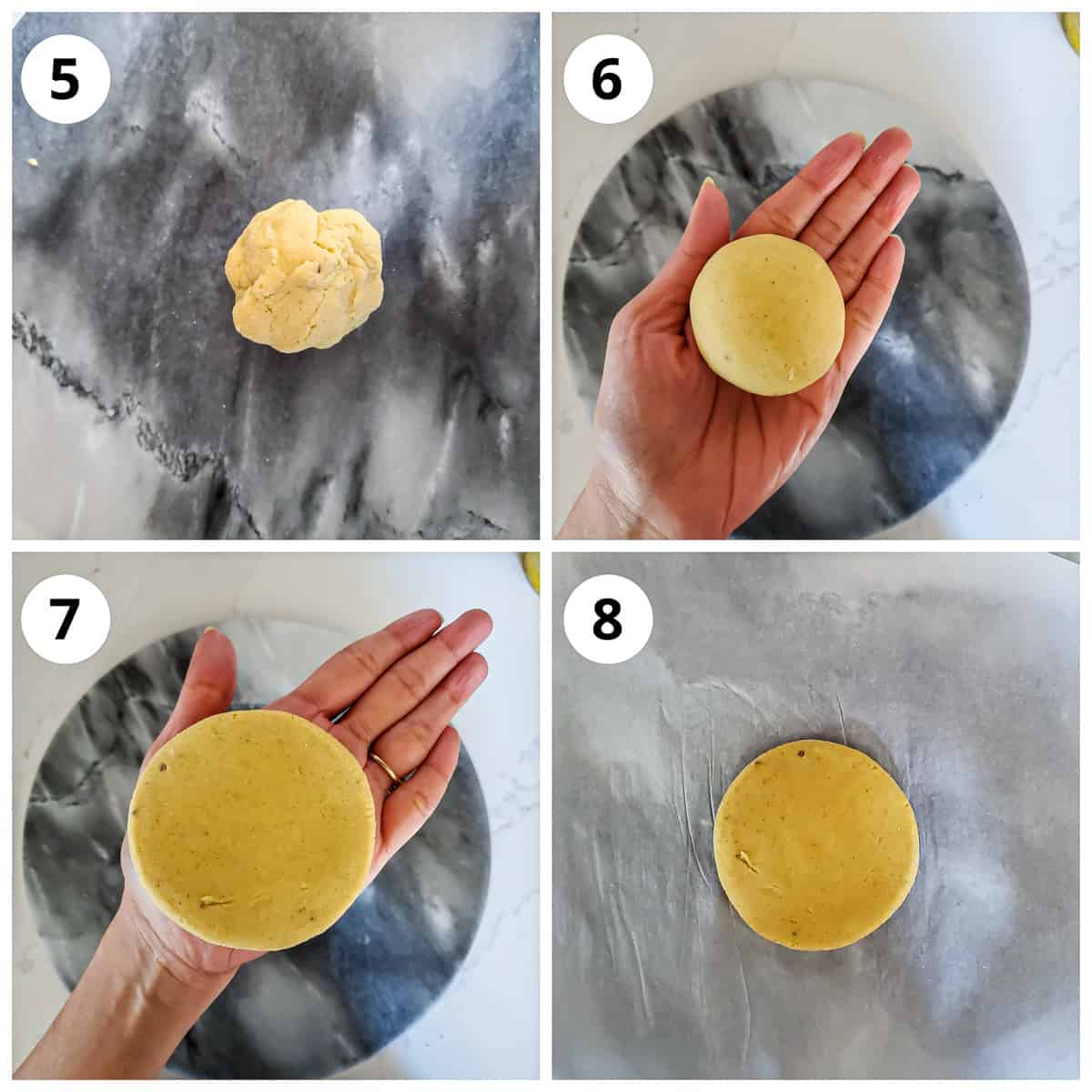 Steps for makki roti dough to make a smooth ball