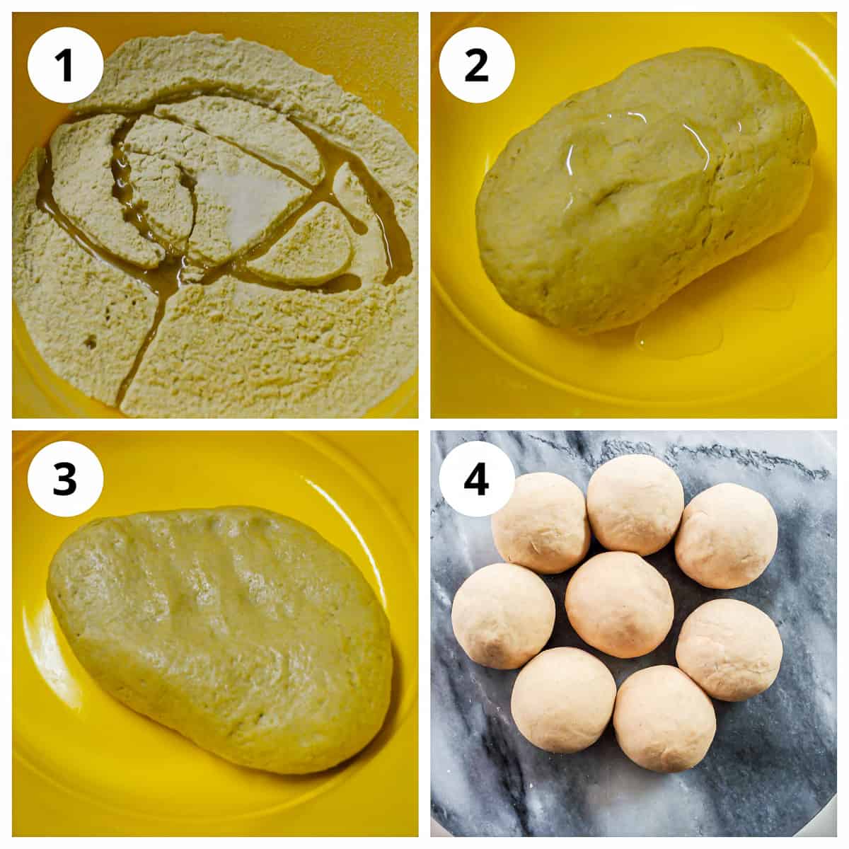 Steps for making atta (dough)