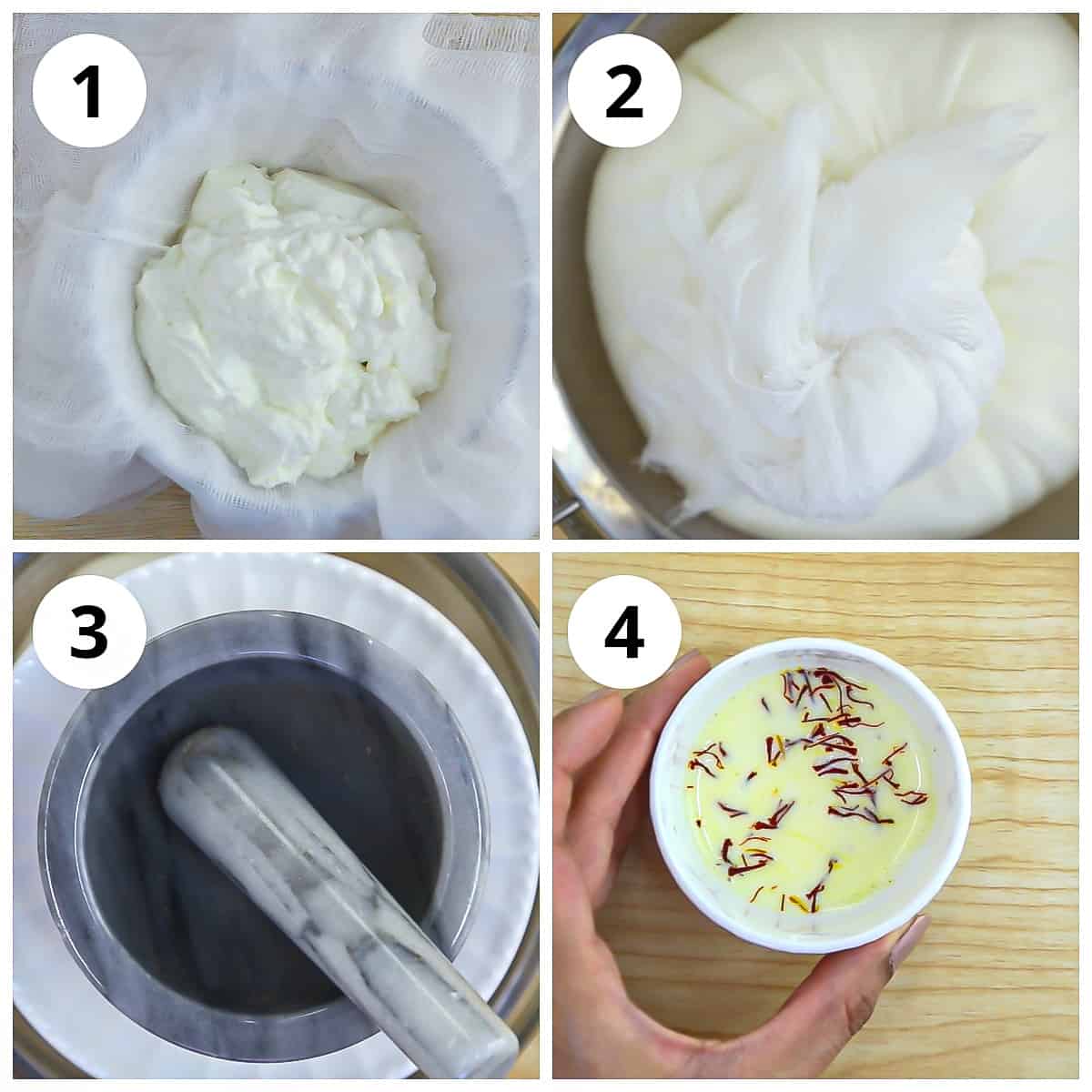 Steps to make hung curd/ yogurt (chakka)