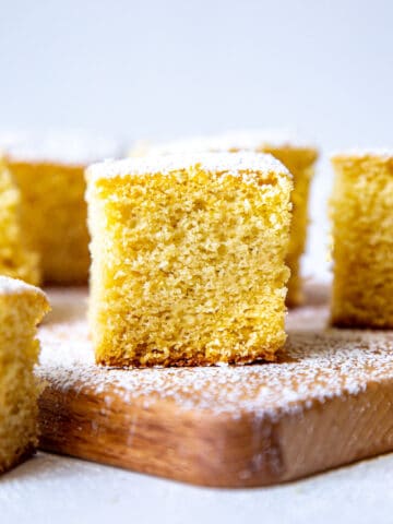 Slice of Eggless Vanilla Sponge Cake
