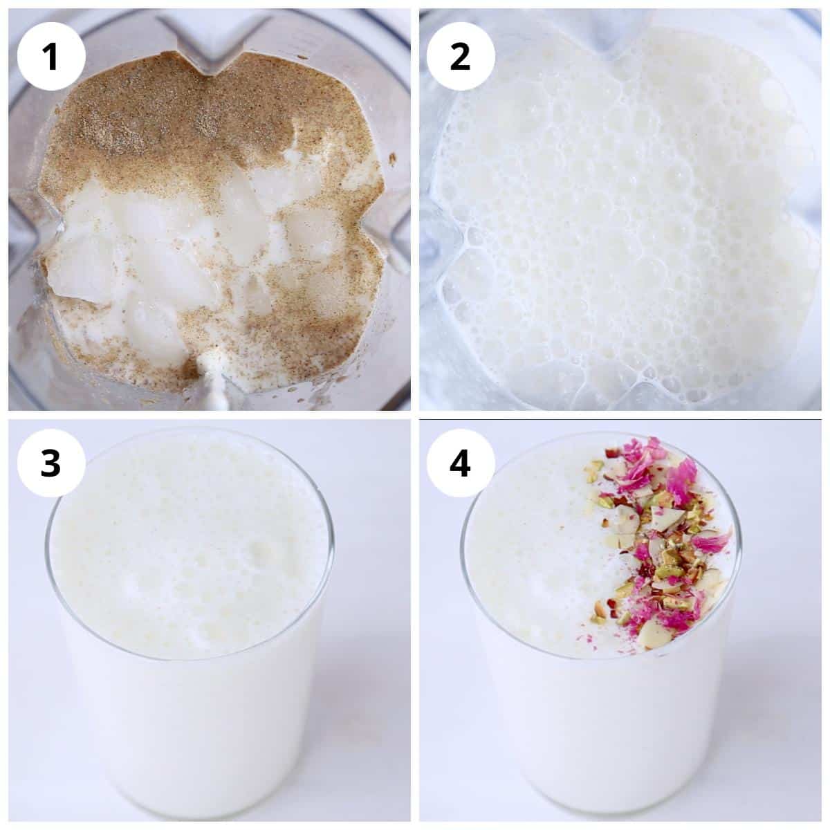 Steps for making sweet lassi using blender