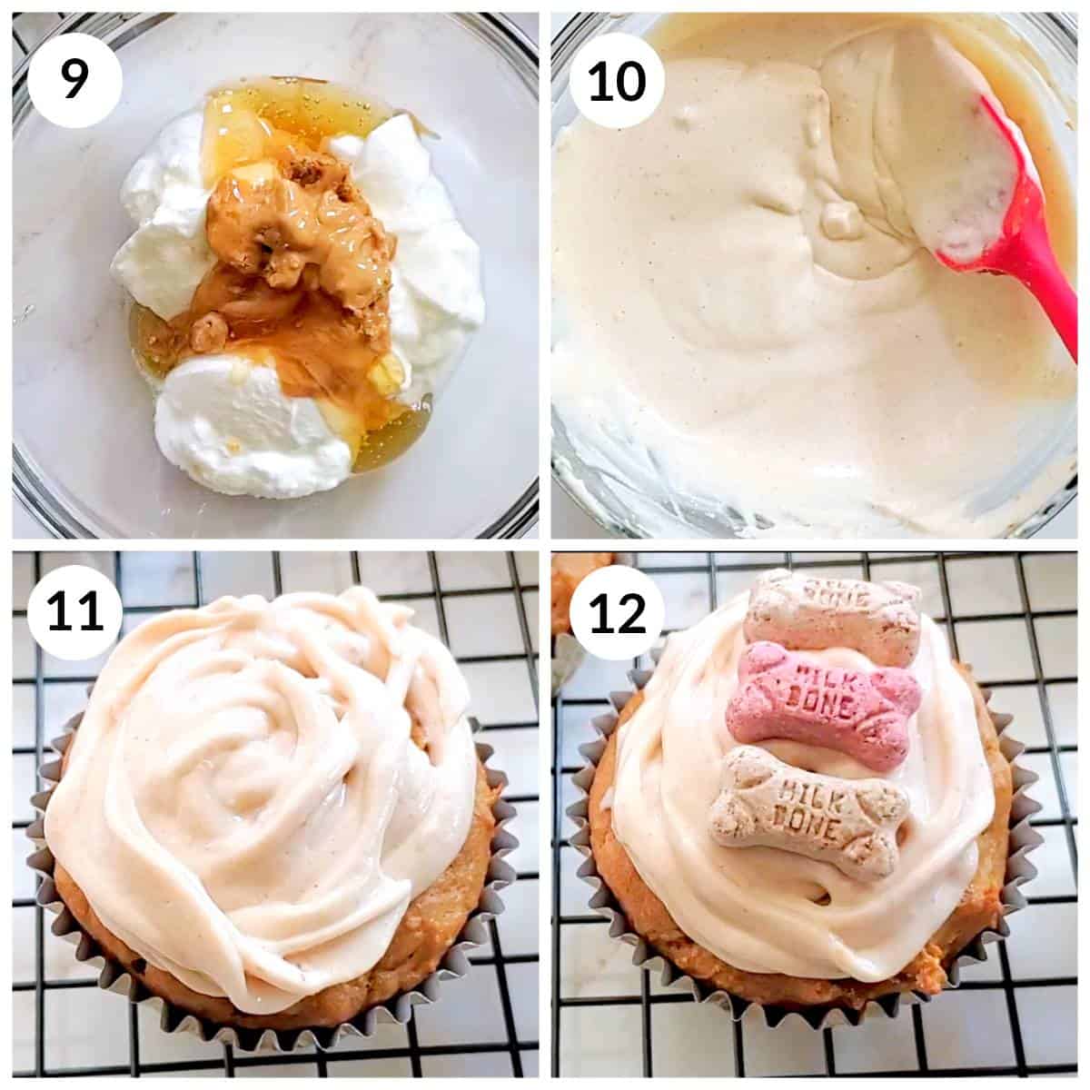 steps to make Peanut butter frosting for pupcakes