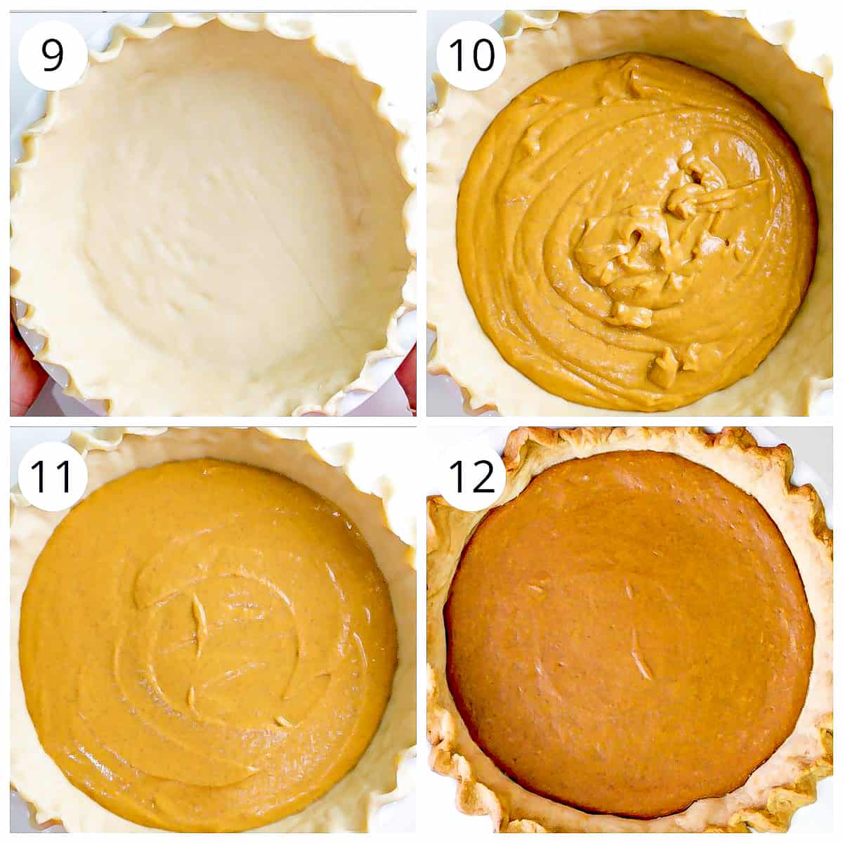 Steps for baking eggless Pumpkin Pie