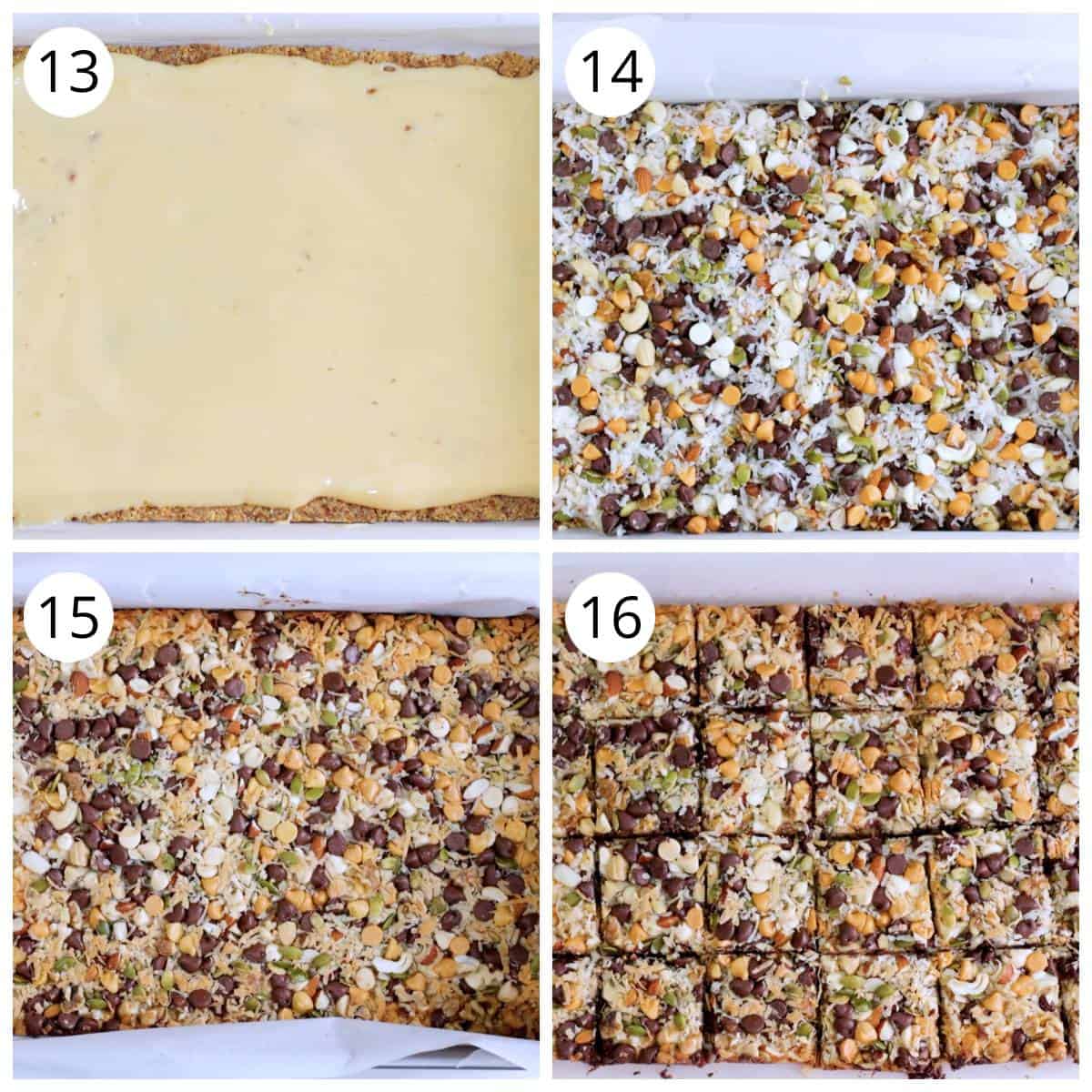 Steps for making magic cookie bars