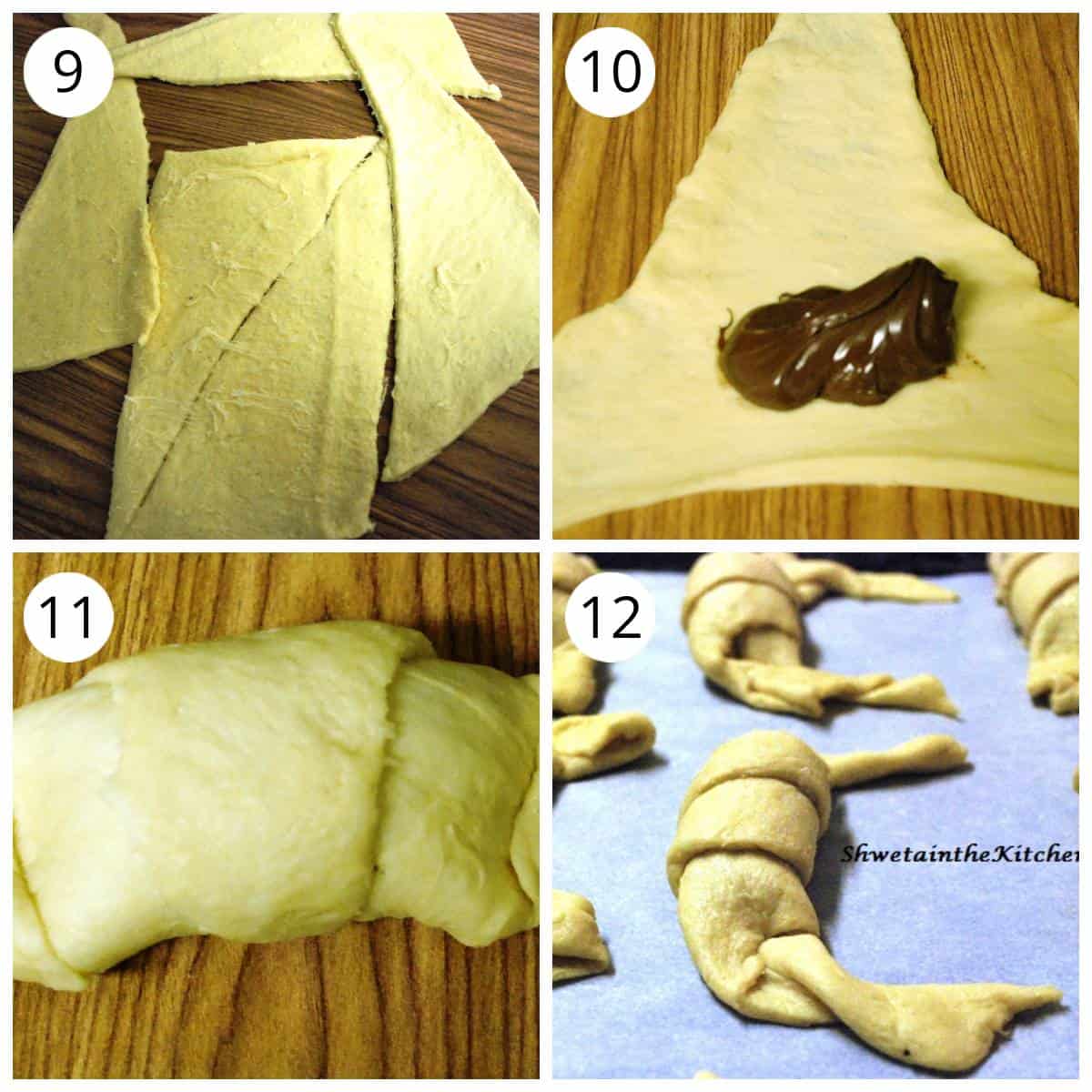steps for how to make nutella croissants with pillsbury crescent rolls