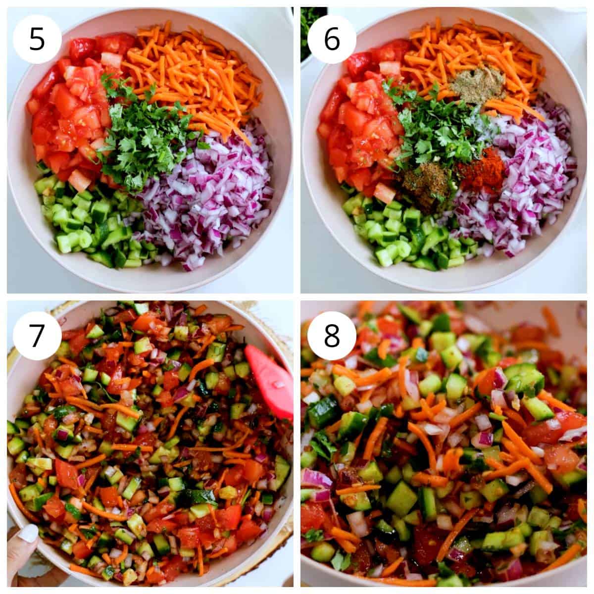 Steps on how to make kachumber salad at home