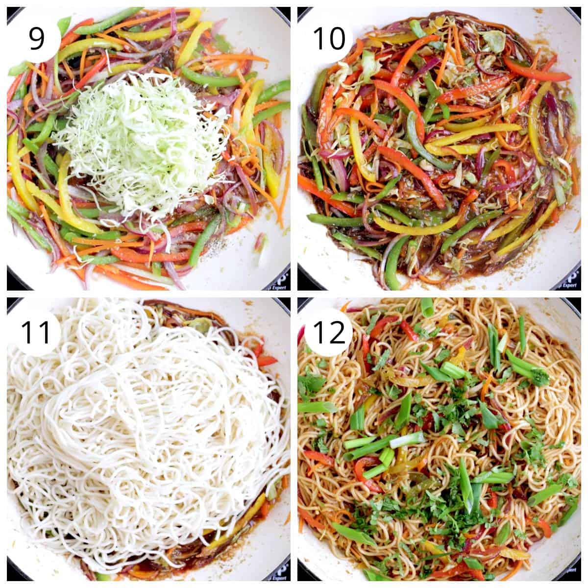 Steps for making veg noodles