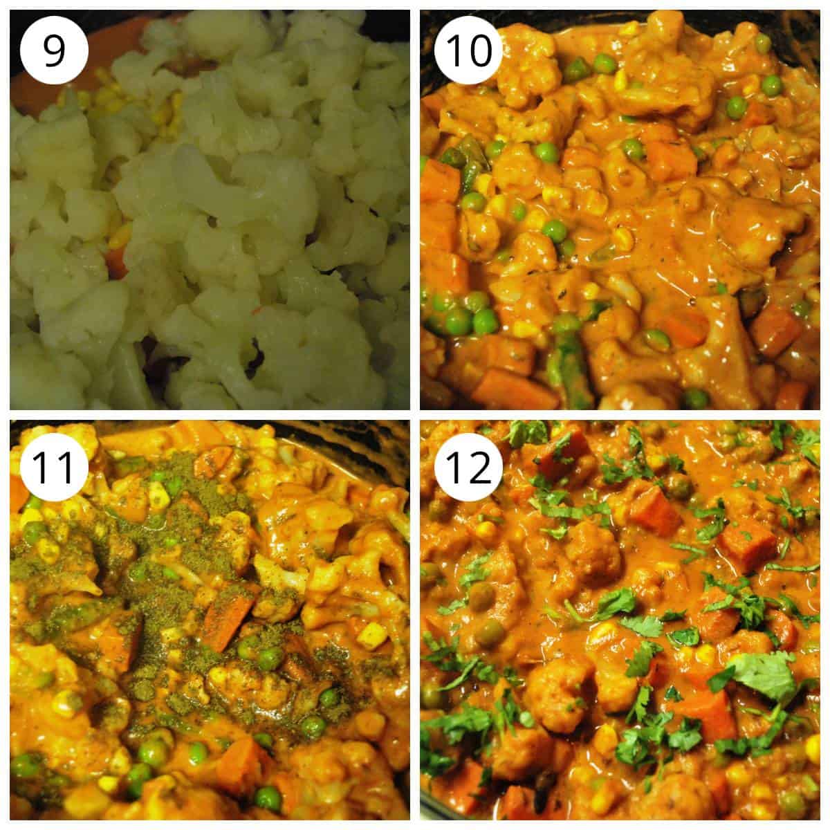 Add vegetables to the mix veg curry