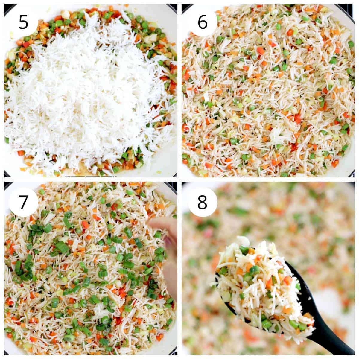 steps for how to make veg fried rice rice