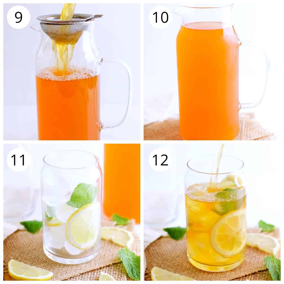 Steps for serving lemon iced tea  