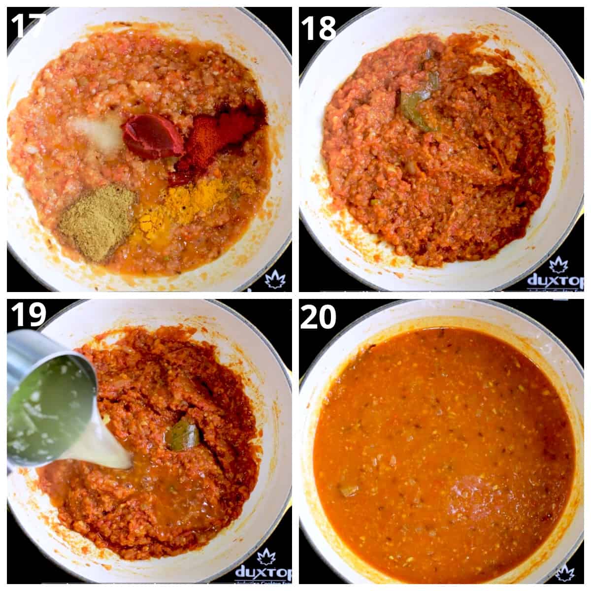 Step by step photos to show how to make the curry.