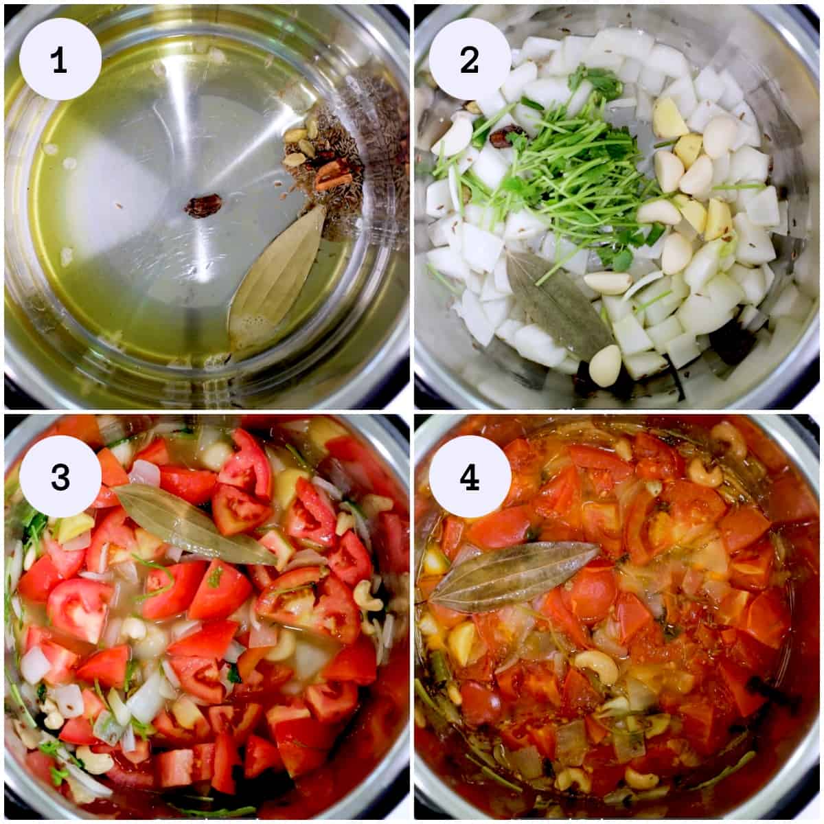 Steps for making Shahi Paneer gravy in Instant Pot