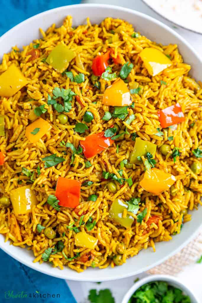 Capsicum Rice | Bell Pepper Rice (Indian) - Shweta in the Kitchen